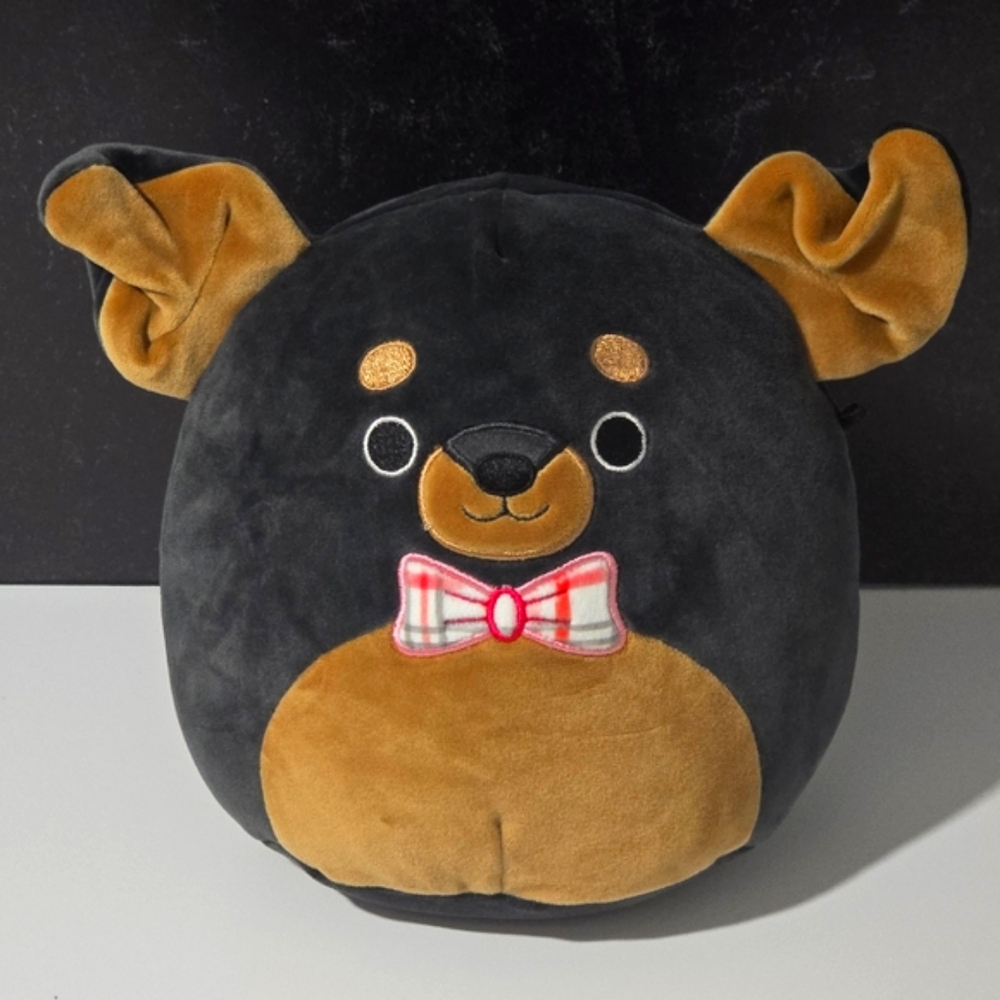 Squishmallows 5" Mateo Rottweiler Bow Tie Soft Black Brown Plushy Toy